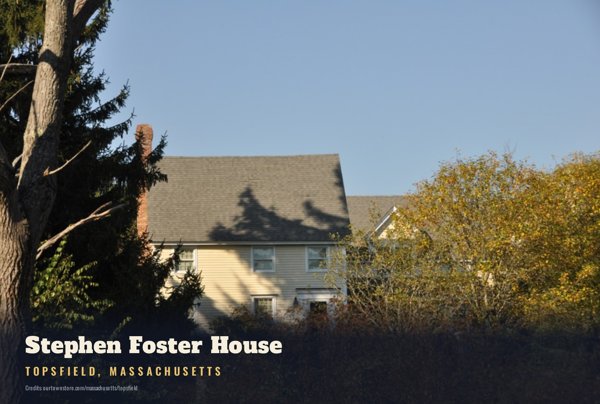 Topsfield Stephen Foster House Postcard artwork detail