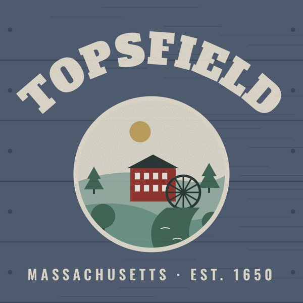 Topsfield Hometown Wood Sign artwork detail