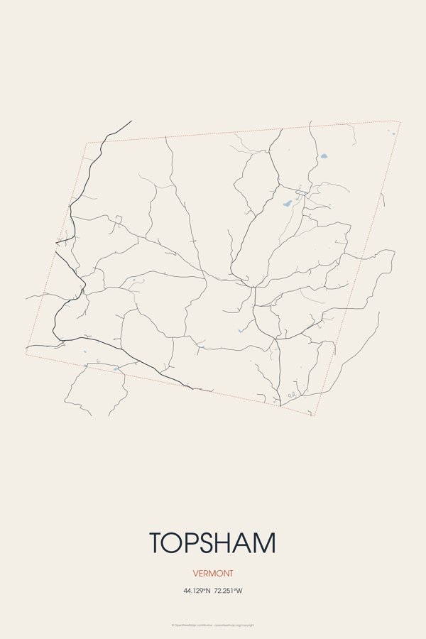 Topsham Street Map Poster · Linen artwork detail