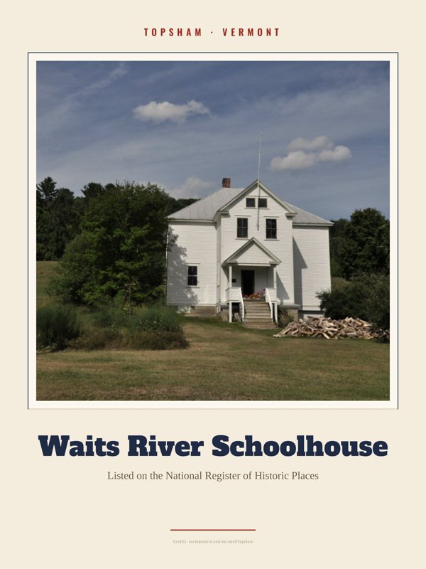 Topsham Waits River Schoolhouse Landmark Print artwork detail