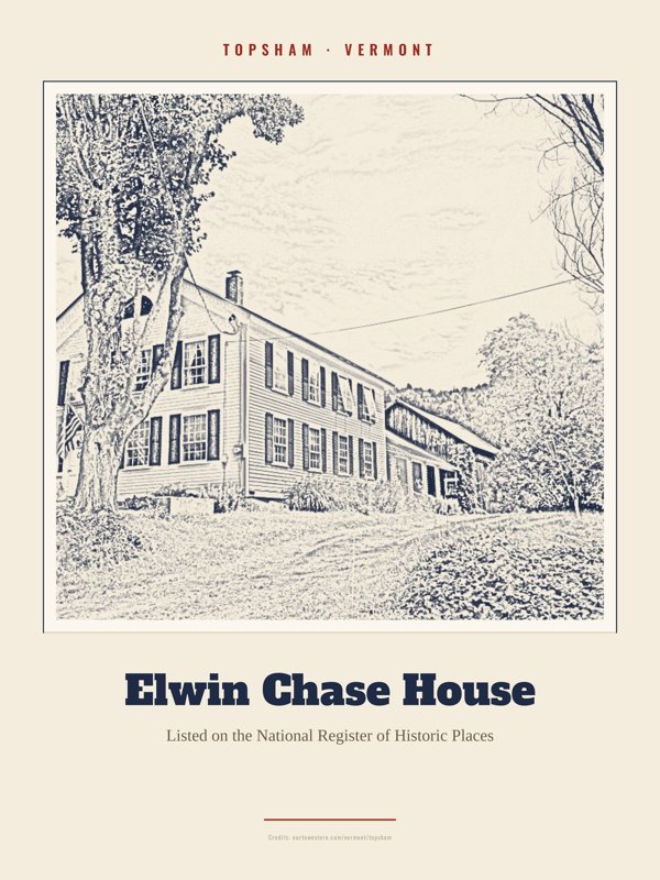 Topsham Elwin Chase House Landmark Print artwork detail