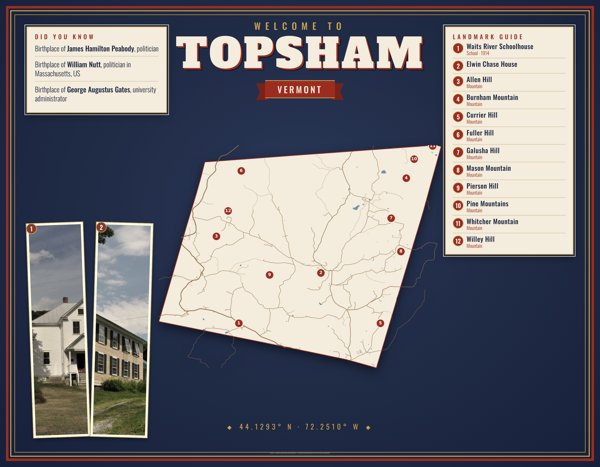 Topsham Map Placemat artwork detail
