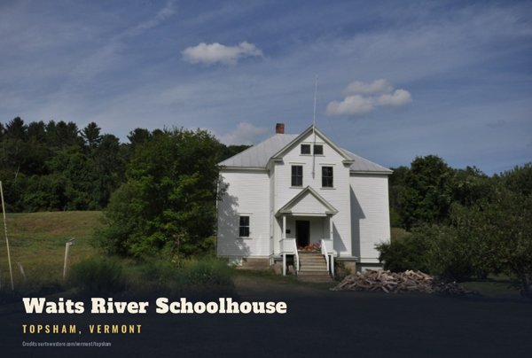 Topsham Waits River Schoolhouse Postcard artwork detail