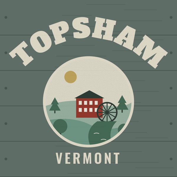 Topsham Hometown Wood Sign artwork detail