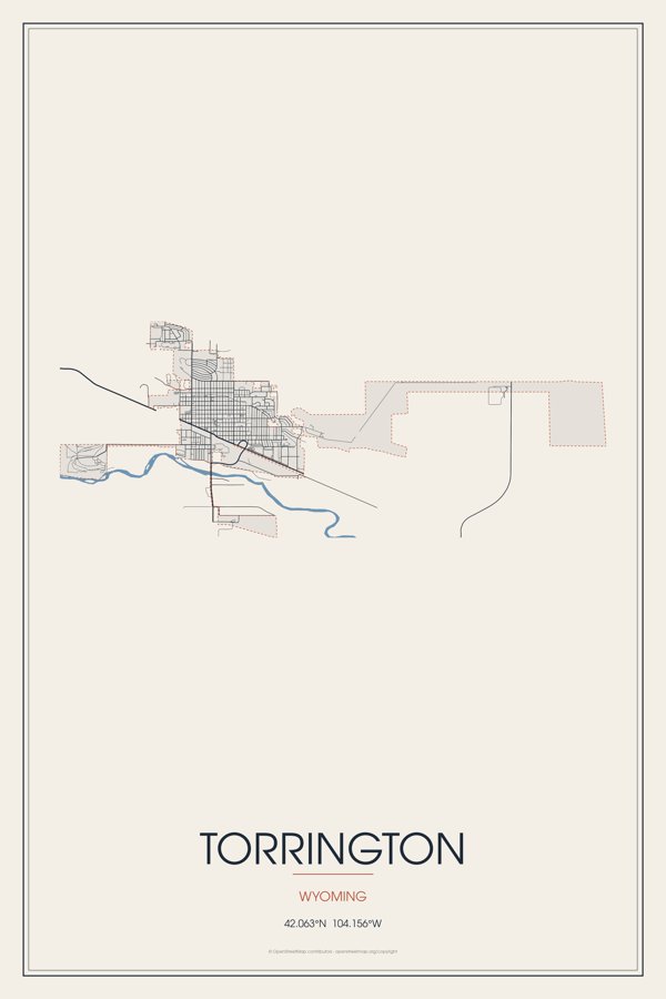 Torrington Street Map Poster · Linen artwork detail