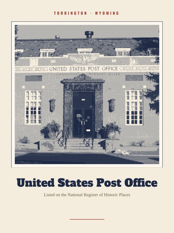 Torrington United States Post Office Landmark Print artwork detail