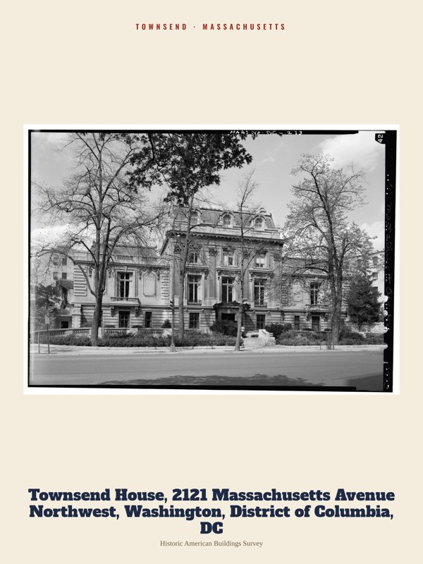 Townsend Townsend House, 2121 Massachusetts Avenue Northwest, Washington, District of Columbia, DC Archive Print artwork detail