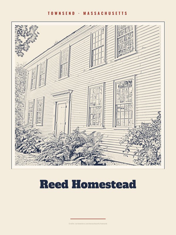 Townsend Reed Homestead Landmark Print artwork detail