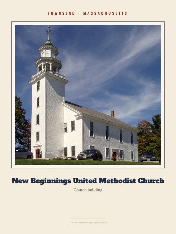 Townsend New Beginnings United Methodist Church Landmark Print artwork detail