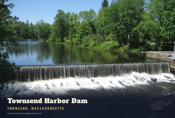 Townsend Townsend Harbor Dam Postcard artwork detail