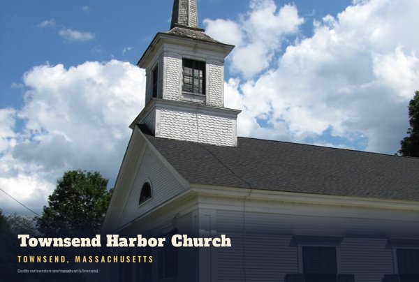 Townsend Townsend Harbor Church Postcard artwork detail