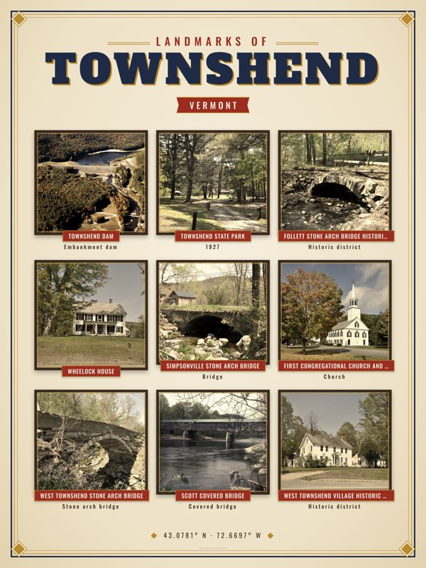 Townshend Landmarks Photo Poster artwork detail