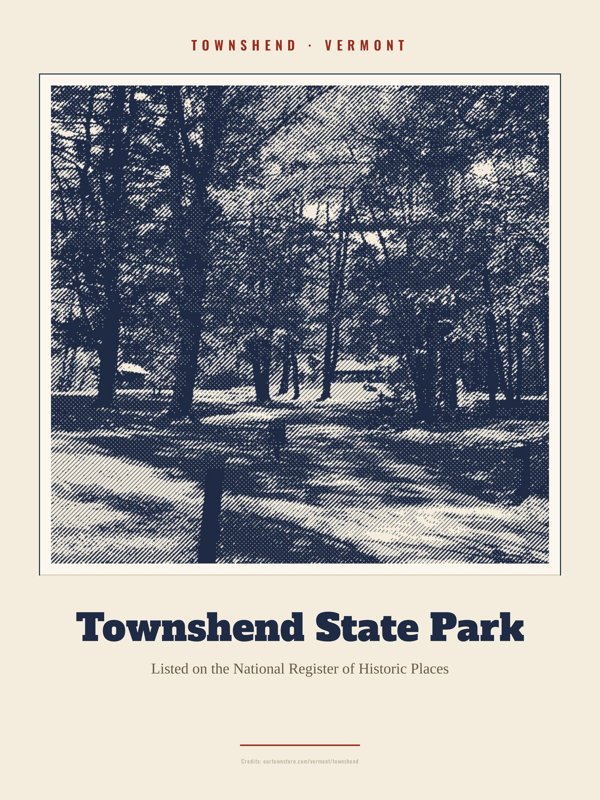 Townshend Townshend State Park Landmark Print artwork detail