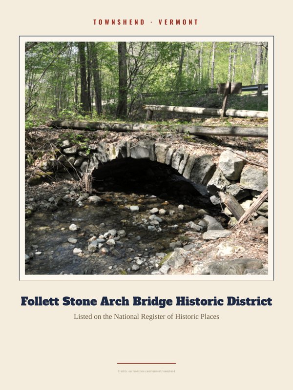 Townshend Follett Stone Arch Bridge Historic District Landmark Print artwork detail