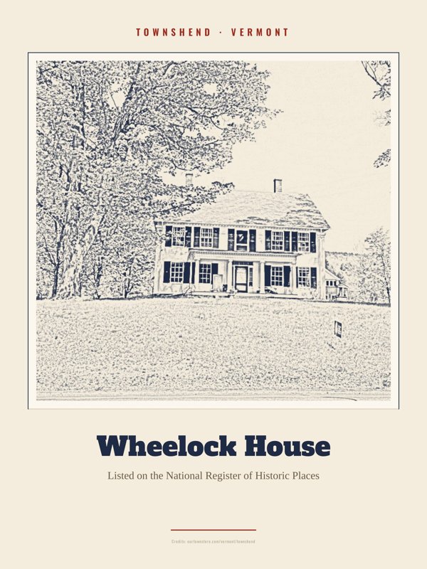 Townshend Wheelock House Landmark Print artwork detail