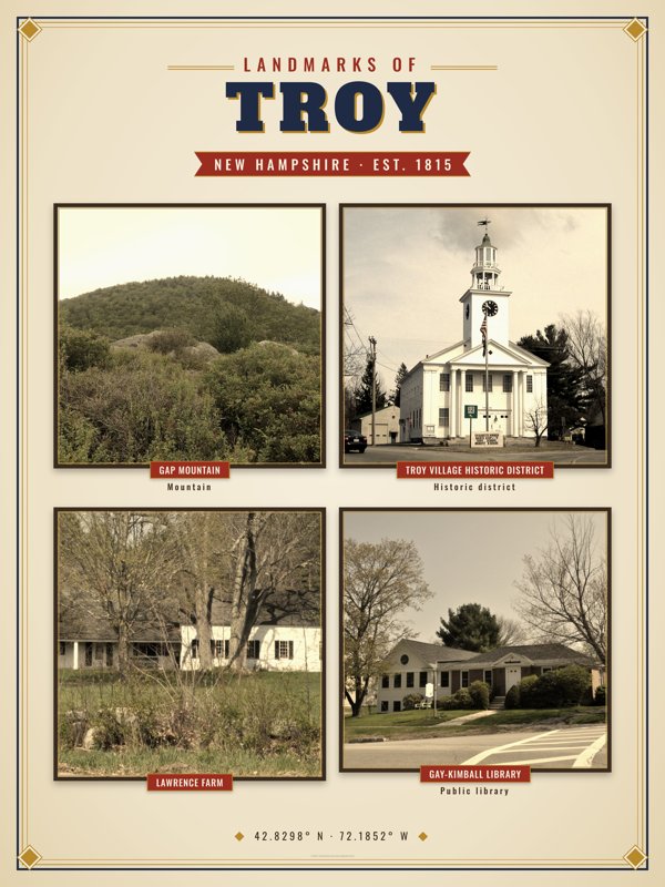 Troy Landmarks Photo Poster artwork detail