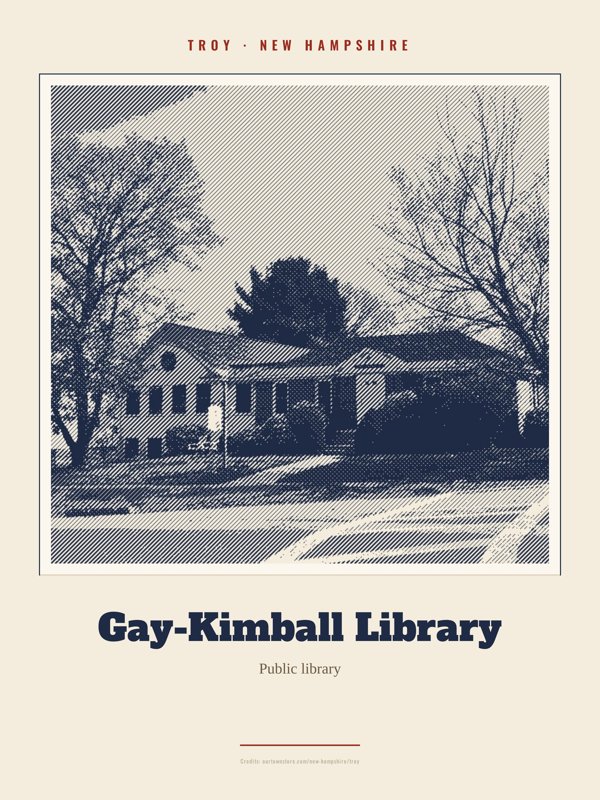 Troy Gay-Kimball Library Landmark Print artwork detail
