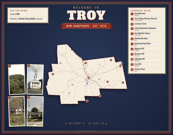 Troy Map Placemat artwork detail