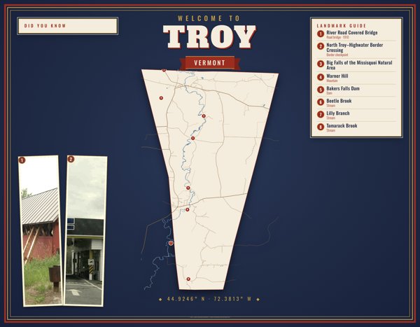 Troy Map Placemat artwork detail