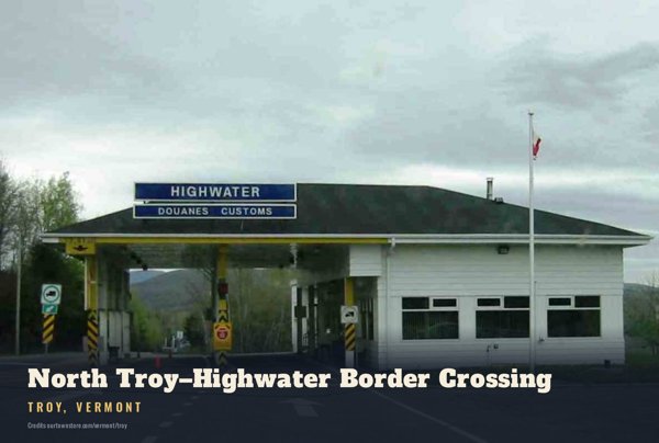 Troy North Troy–Highwater Border Crossing Postcard artwork detail