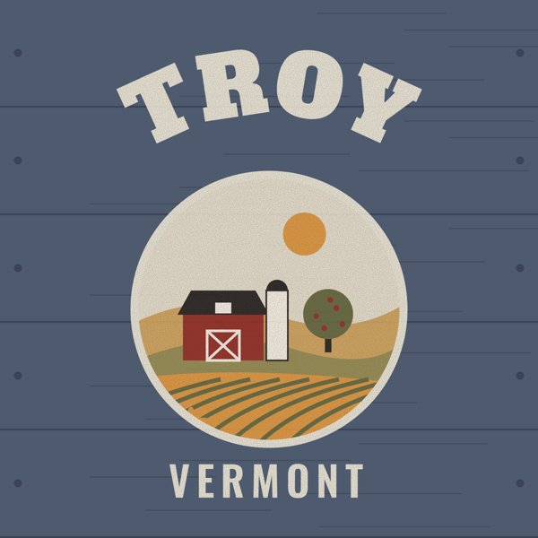 Troy Hometown Wood Sign artwork detail