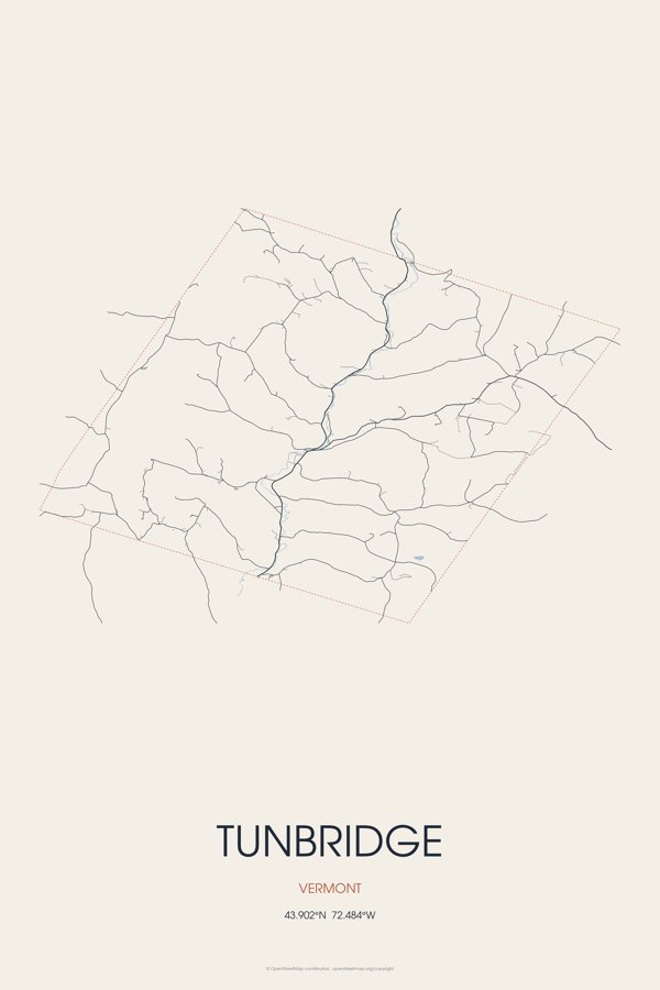 Tunbridge Street Map Poster · Linen artwork detail