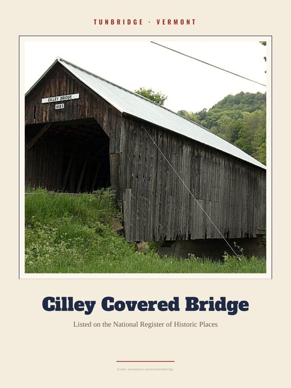 Tunbridge Cilley Covered Bridge Landmark Print artwork detail