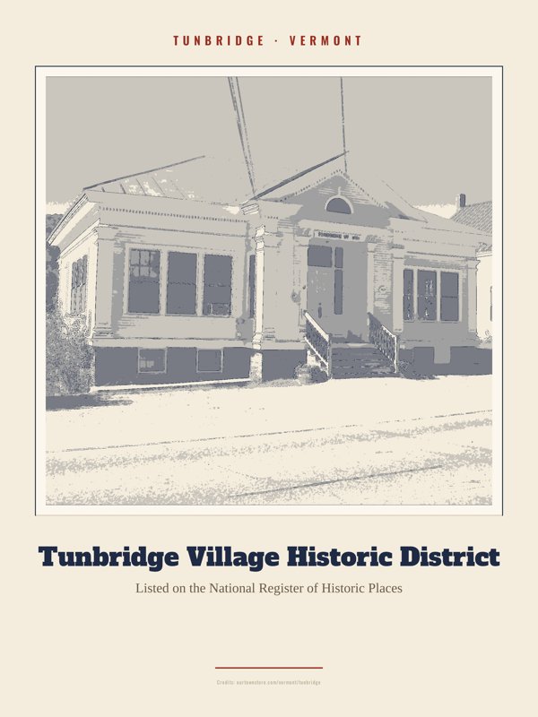 Tunbridge Tunbridge Village Historic District Landmark Print artwork detail