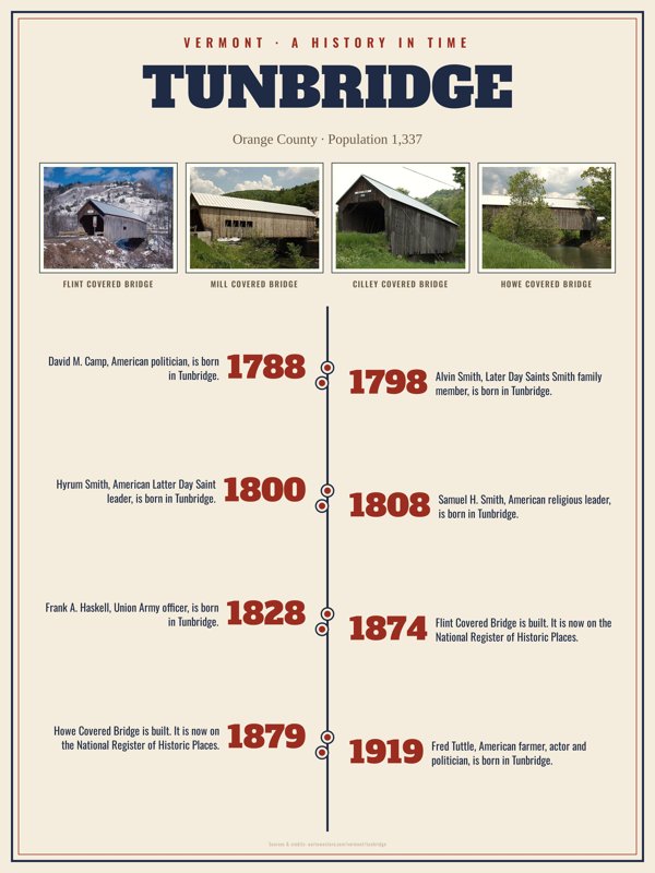 Tunbridge History Timeline Poster artwork detail