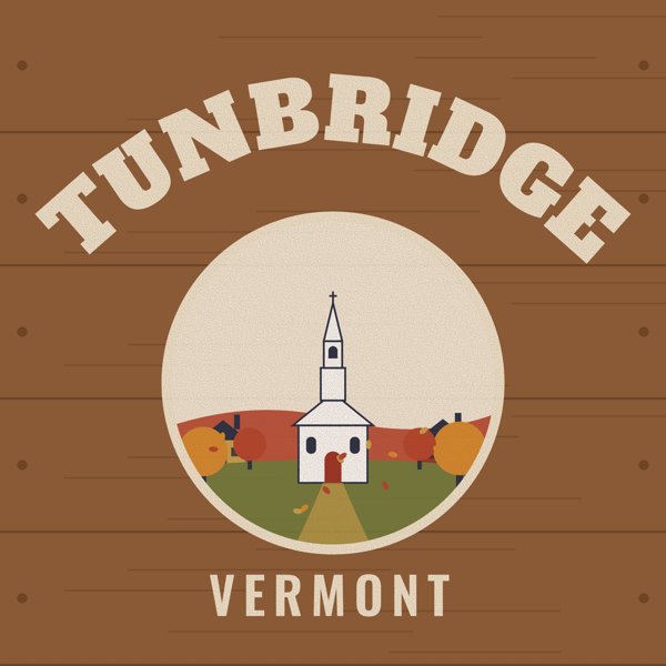 Tunbridge Hometown Wood Sign artwork detail