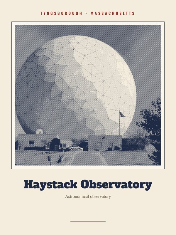 Tyngsborough Haystack Observatory Landmark Print artwork detail