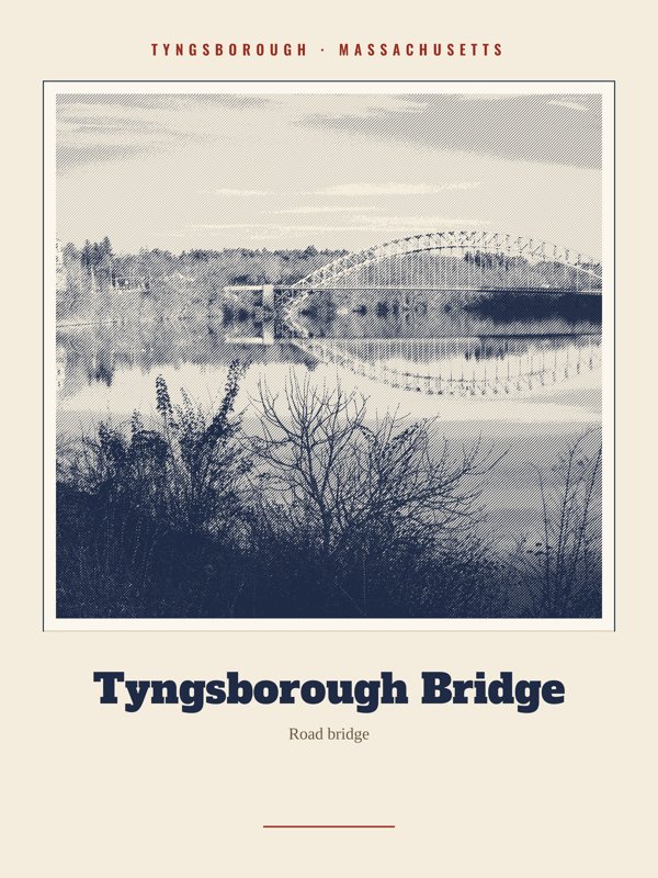 Tyngsborough Tyngsborough Bridge Landmark Print artwork detail