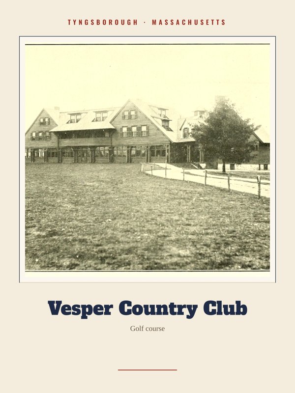 Tyngsborough Vesper Country Club Landmark Print artwork detail