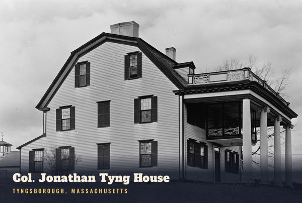 Tyngsborough Col. Jonathan Tyng House Postcard artwork detail