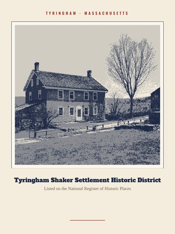 Tyringham Tyringham Shaker Settlement Historic District Landmark Print artwork detail