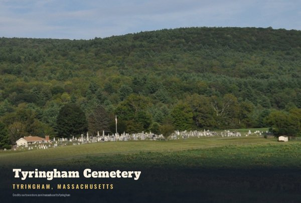 Tyringham Tyringham Cemetery Postcard artwork detail