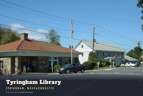 Tyringham Tyringham Library Postcard artwork detail
