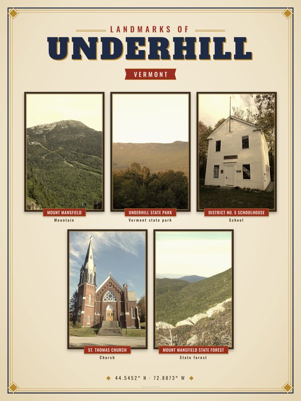 Underhill Landmarks Photo Poster artwork detail