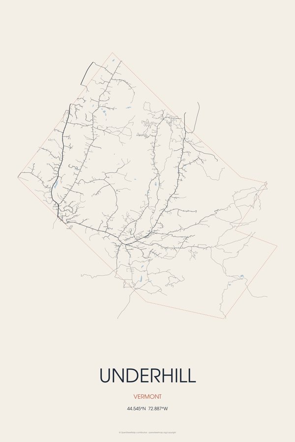 Underhill Street Map Poster · Linen artwork detail