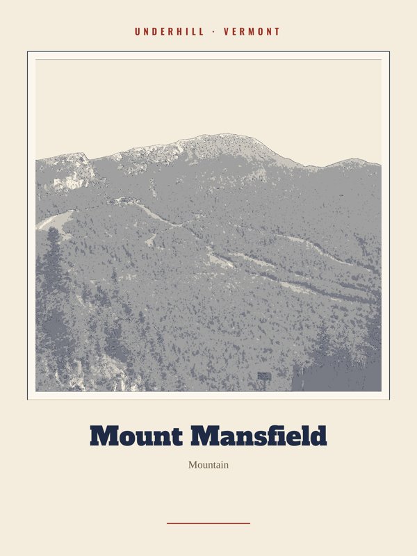 Underhill Mount Mansfield Landmark Print artwork detail