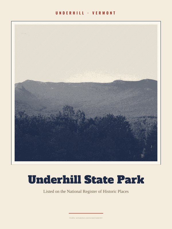 Underhill Underhill State Park Landmark Print artwork detail