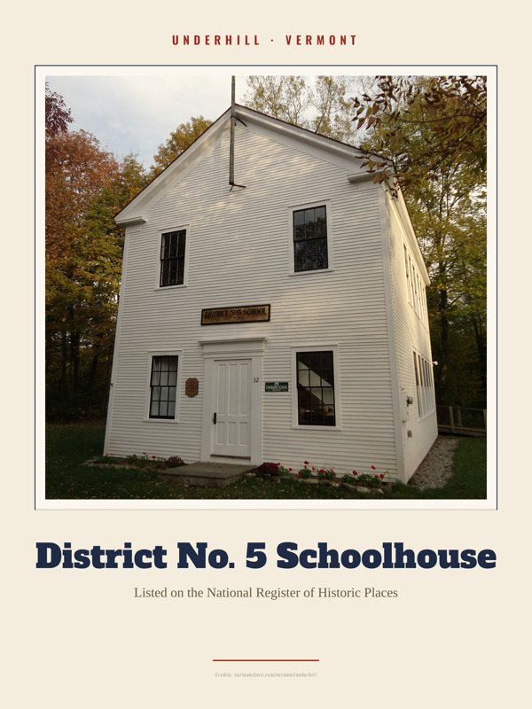 Underhill District No. 5 Schoolhouse Landmark Print artwork detail