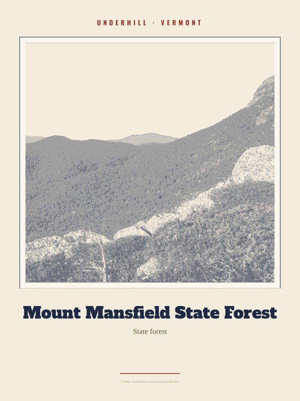 Underhill Mount Mansfield State Forest Landmark Print artwork detail