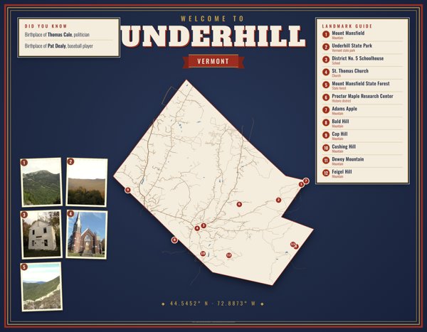 Underhill Map Placemat artwork detail