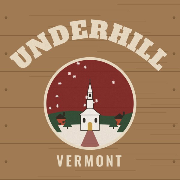 Underhill Hometown Wood Sign artwork detail