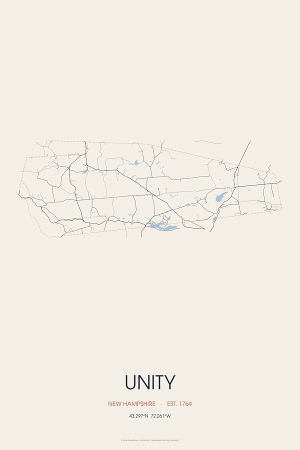 Unity Street Map Poster · Linen artwork detail