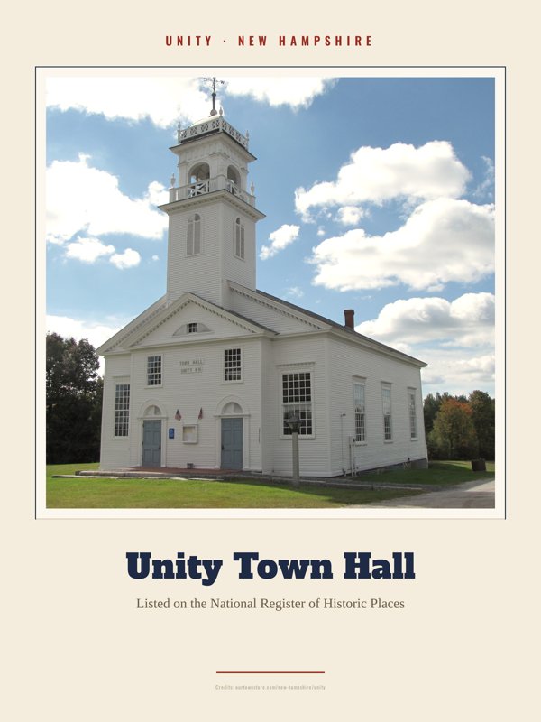 Unity Unity Town Hall Landmark Print artwork detail