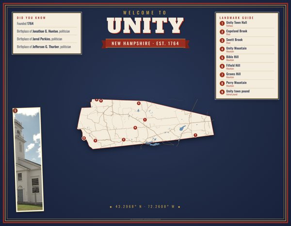 Unity Map Placemat artwork detail