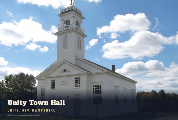 Unity Unity Town Hall Postcard artwork detail