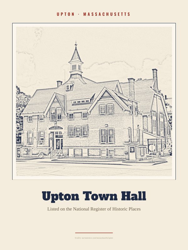 Upton Upton Town Hall Landmark Print artwork detail